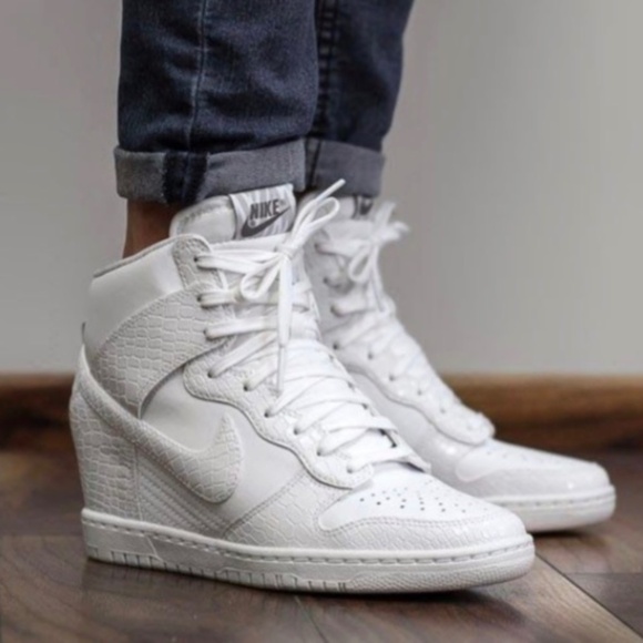Nike Dunk Sky High 'White Croc Print' Sneaker Wedges